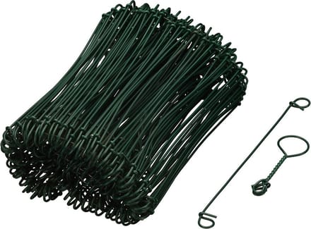 Nature - Groen - Geplastificeerde ijzerdraad met dubbele lus (200 stuks) - 16cm x 1,4mm