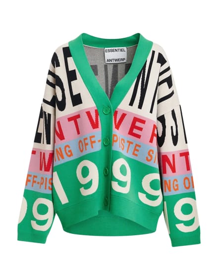 Essentiel Antwerp Jacquard Cardigan Vesten Off White Kreezer