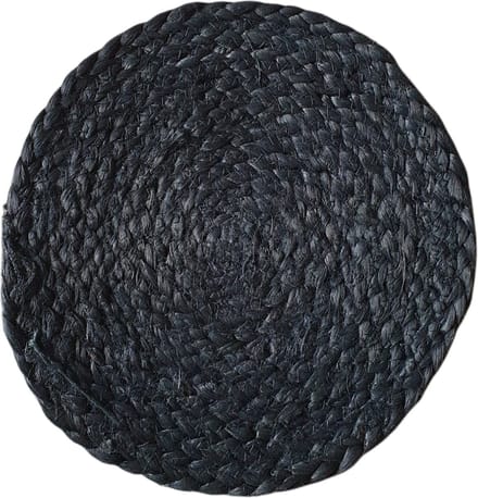 Van René Pannenonderzetters Zwart Jute rond 22cm per 2 stuks