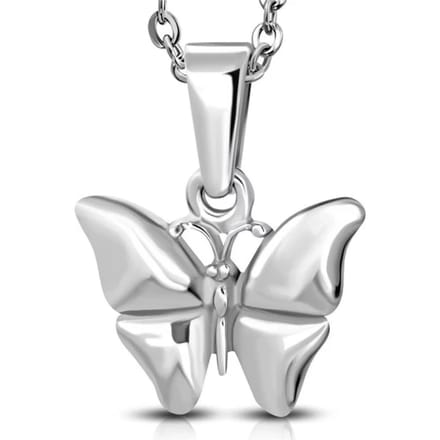 Amanto Ketting Bonne - 316L Staal - Vlinder - 15x17mm  - 45cm
