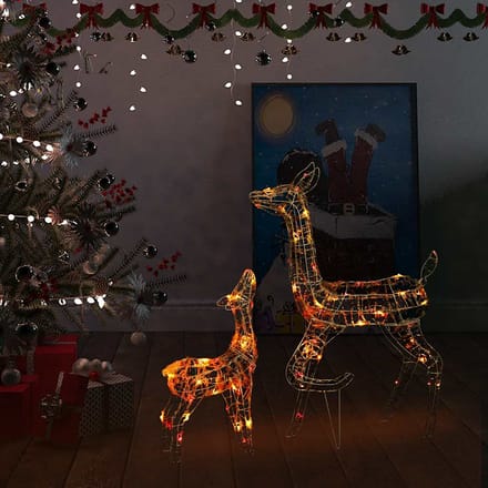 vidaXL - Kerstversiering - rendierfamilie - 160 - LED - meerkleurig - acryl