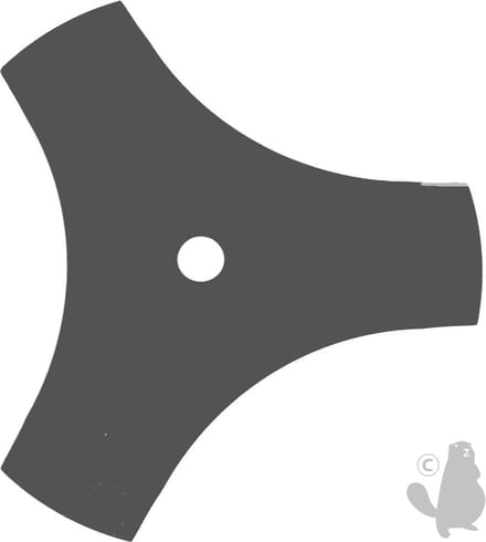 Bosmaaiermes 3 tanden - Snijbreedte: 255mm, boring: 25,4mm, dikte: 2mm.