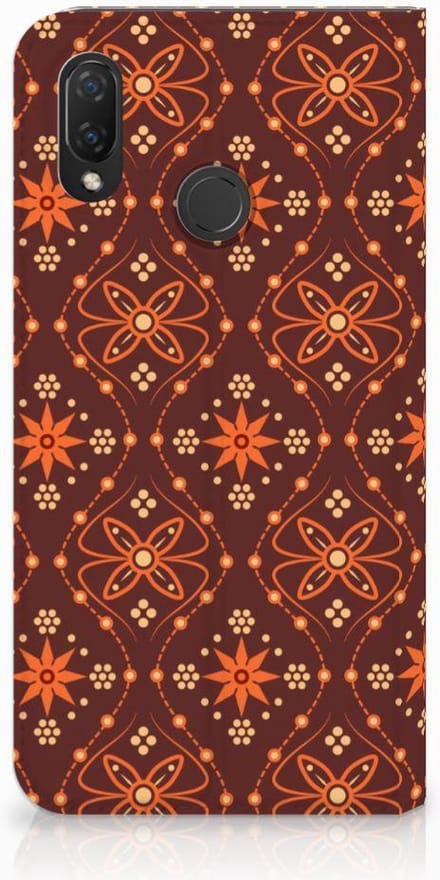 Huawei P Smart Plus Hoesje met Magneet Batik Brown
