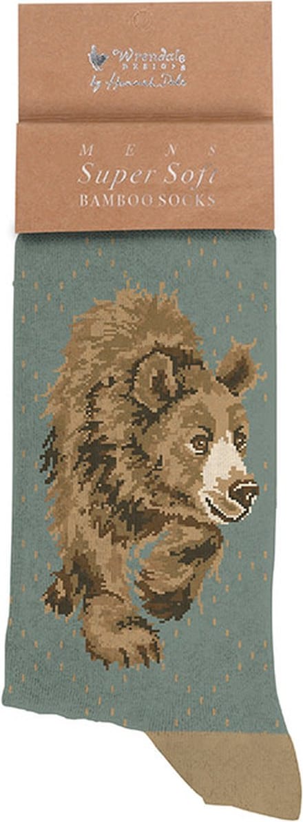 Wrendale Herensokken - Beer - 'In My Footsteps' Bear Men's Socks