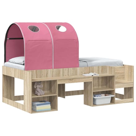 vidaXL - Bedtunnel - voor - kinderbedden - 2 - st - Roze - Polyester