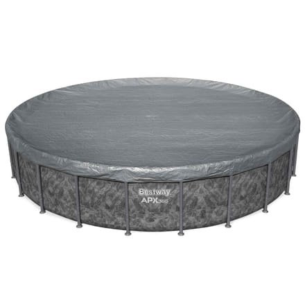 Bestway Zwembadcover Ø6,71 m Rond Polyester Grijs