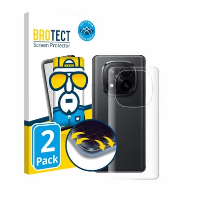 BROTECT - Screenprotector voor Xiaomi Redmi Note 14 Pro Plus 5G (Achterkant) - Folie Beschermfolie transparant volledig dekking - 2 Stuks