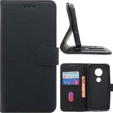 Motorola Moto E5 Play Hoesje Zwart met Pasjeshouder