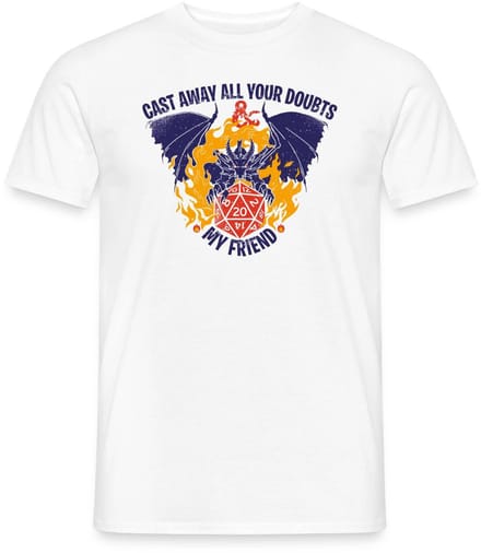 Dungeons And Dragons Hellfire-Draak En D20 Kubus T-Shirt Heren