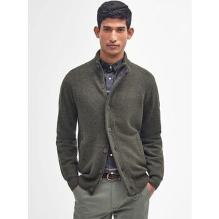 Barbour Zip Vest Lamswol Donkergroen - Maat XL - Heren