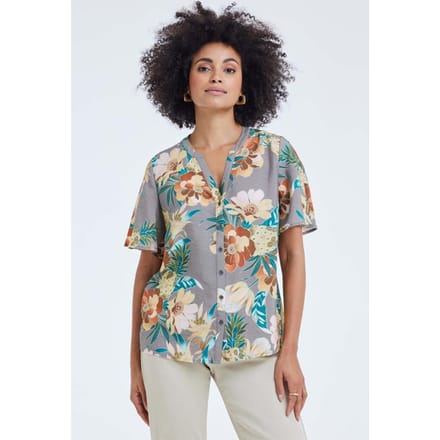 Blouse Manna Taupe Rising sun print