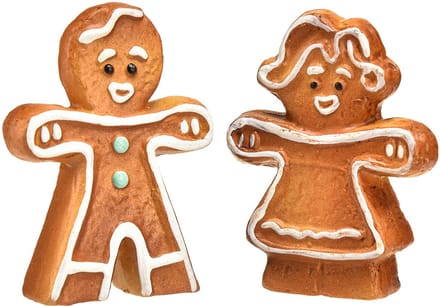 Keramische kerstdecoratie peperkoek vrouw en man set 7cm 6-pack, 6 Stü