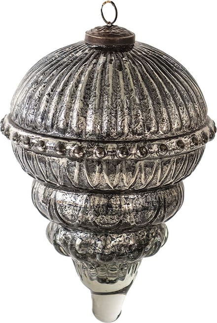 Clayre & Eef Kerstbal XL Overig Ø 14 cm Zilverkleurig Glas Kerstballen