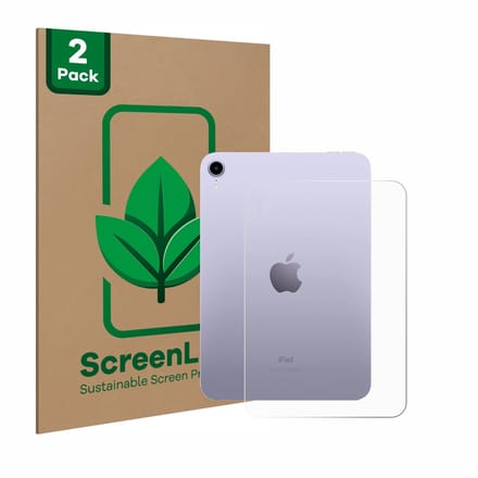 2 Stuks Screenprotector voor Apple iPad Mini 7 WiFi 2024 (Achterkant) - Hoogwaardige Beschermfolie transparant