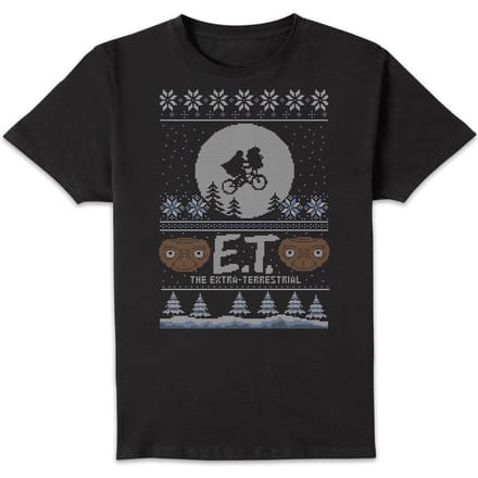 E.T. the Extra-Terrestrial Kerst T-shirt - Zwart - XL