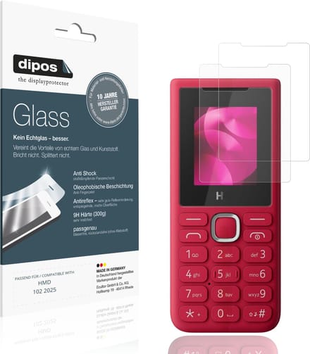 dipos – 2x Matte Pantserfolie geschikt voor HMD 102 2025 | 9H Screenprotector