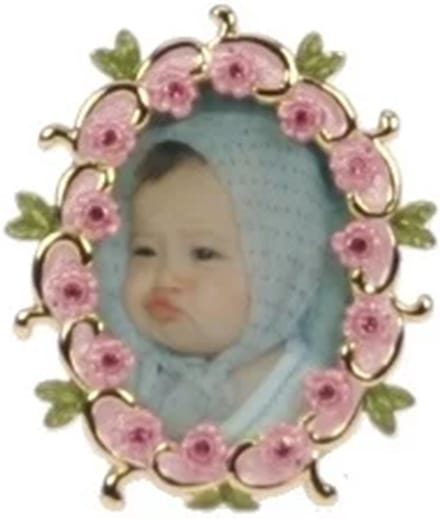 Fotolijstje mini ovaal roze bloem