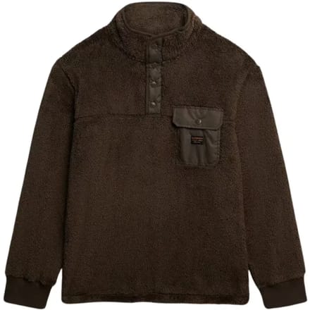 Superdry High Pile Sweatshirt Met Halve Rits Bruin M Man