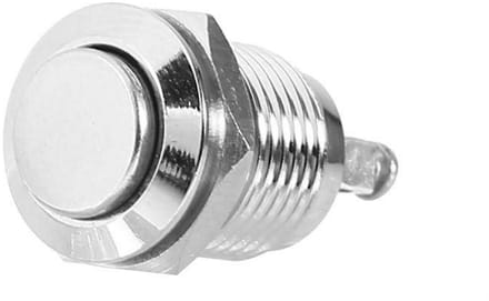 Waterdichte Metalen Drukschakelaar 12mm IP65 Momentair Installatiegemak