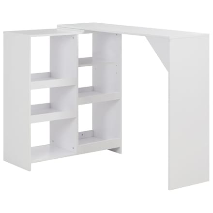 vidaXL - Bartafel - met - verplaatsbaar - schap - 138x39x110 - cm - wit