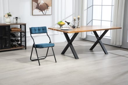 Sweiko Eetkamerstoel - Set van 2 - Inklapbare stoel - Geen montage vereist - Velvet - Blauw