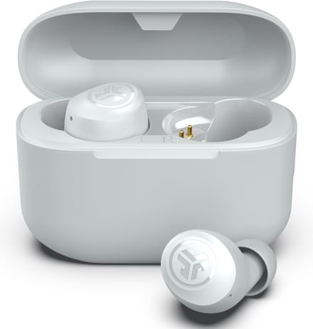 JLab Go Pop Draadloze Oordopjes - Bluetooth Oortjes Draadloos - 35 uur Batterijduur - Be Aware Audio - Met Microfoon - Geschikt voor Android en Apple - Wit