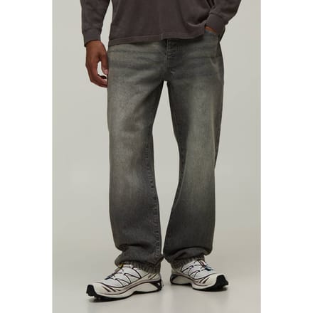 Essential Straight Leg Rigid Washed Jeans | Stone | Size 46R