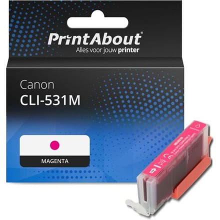 PrintAbout Inktcartridge CLI-531M Magenta geschikt voor Canon