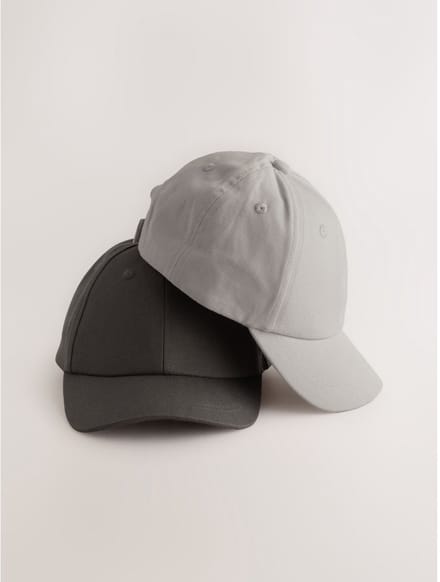 Next - Jongens - Set van 2 baseballpetten van 100% katoen - Grijs