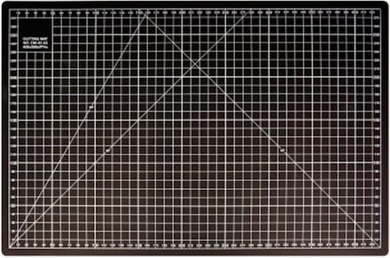 Snijmat 45 x 60 cm met schaalverdeling aan 2 kanten Zwart