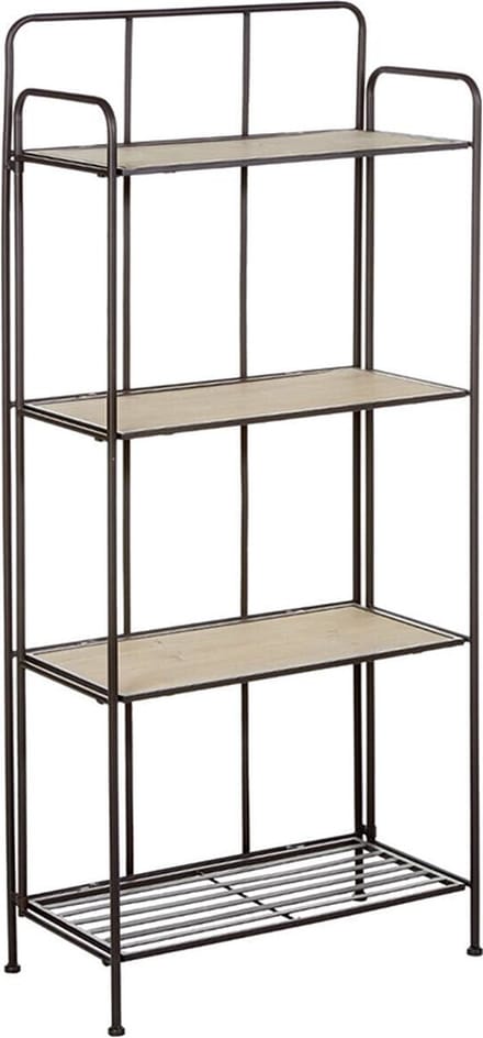 Metaal- en houtopslagplank 4 niveaus H137cm - Metaal|Hout - SILUMEN
