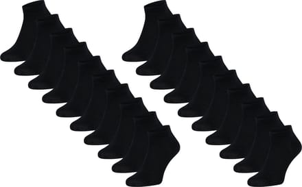 Mario Russo 10-PACK Sneakersokken - Enkelsokken - Maat: 39/42 - Zwart