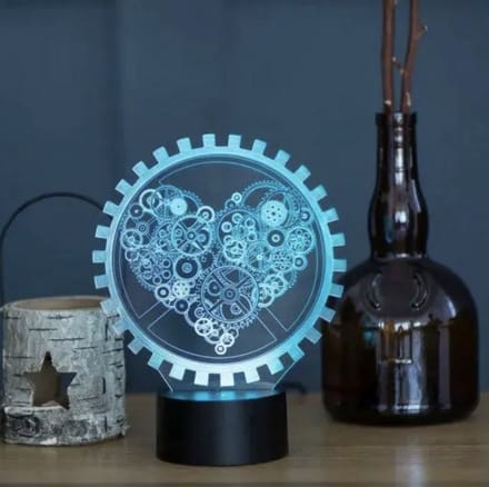 Hartvormige 3D LED lamp - LED lampje - Nachtlamp - Hartje - Cadeau - CHPN