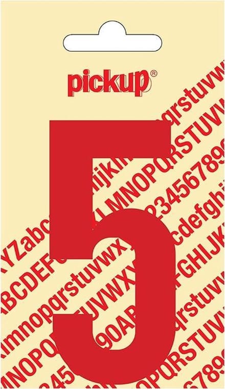 Pickup plakcijfer Nobel 90 mm rood 5 - 310220905