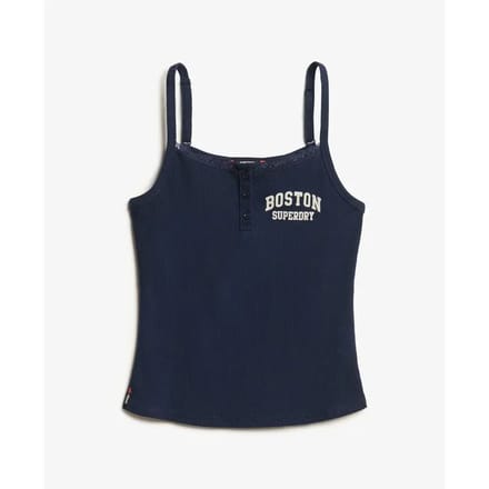 Superdry - Athletic Essentials camitop met knopen en print - Dames - Vesten