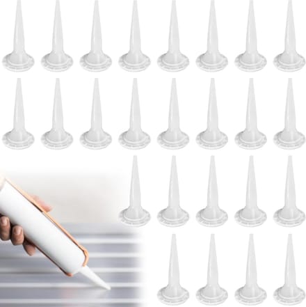 25 Stuks Sealing Nozzles, Witte Silicone Conen voor Kitpistool, Herbruikbare Applicator voor Lijm en Epoxy, Duurzaam en Efficiënt
