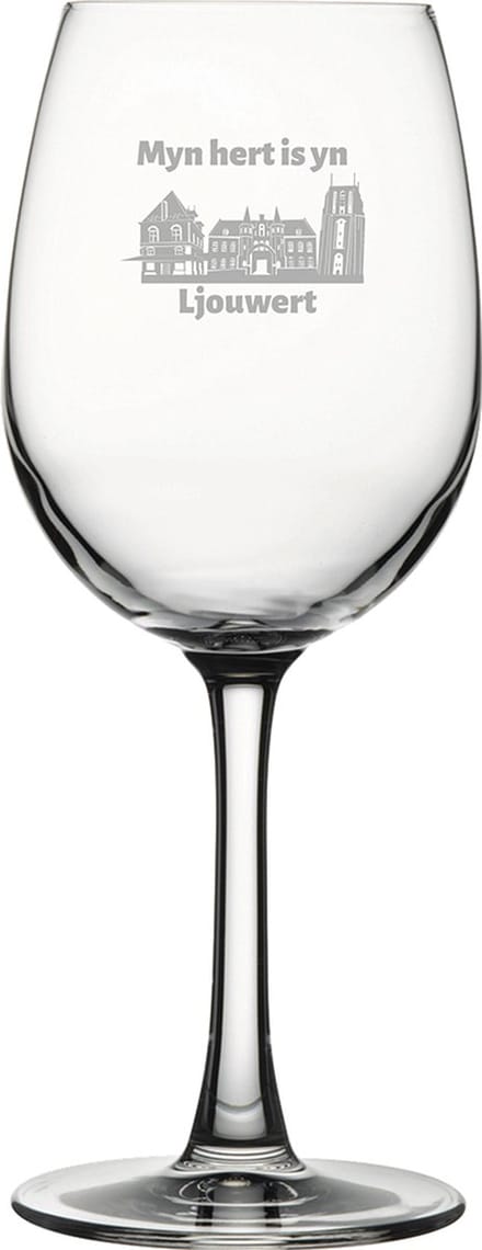 Gegraveerde witte wijnglas 36cl Ljouwert