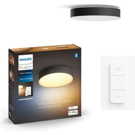 Philips Hue Enrave - ronde LED plafondlamp - zwart - aanpasbaar wit licht - Ø 425mm - slimme verlichting