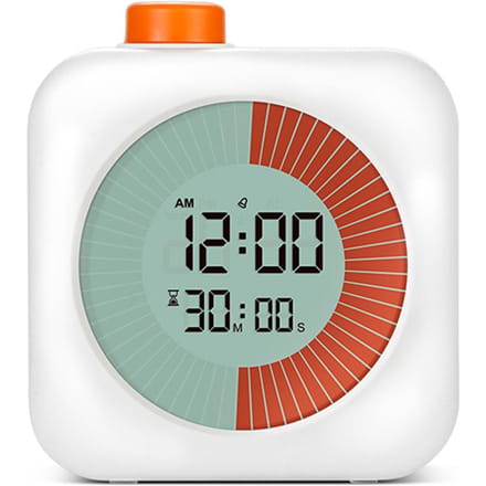Digitale productiviteitstimer Visuele aftelling Omhoog-omlaagfunctie Wekker Snooze-instelling Geluidsherinnering wit