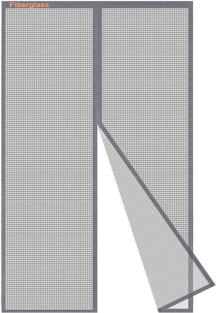 Magnetisch vliegengaas 85 x 210 cm - Grijs, Robuust Anti-Muggen Net voor Deuren en Ramen