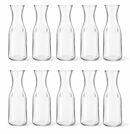 COSY&TRENDY Karaf uit glas - 1 liter - VOORDEELSET met 10 stuks