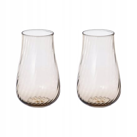 Set van 2 Merkloze Glazen Vazen - Jasbruin, 13.5 cm