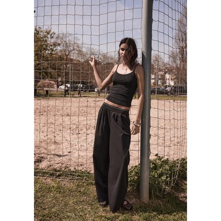 Stradivarius Basic T-shirt met bandjes  Zwart M