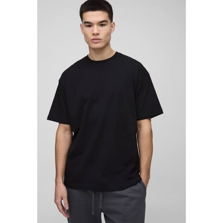 Essential Oversized Crew Neck T-Shirt | Black | Size XS