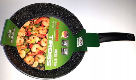 Tiross Marmite Pan 26cm Zwart met Marmercoating - TS1259