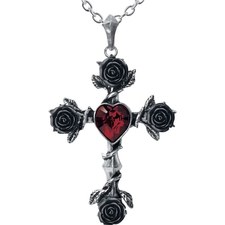 Alchemy Gothic - Gothic Halsketting - Black Rosifix - voor Vrouwen - zilverkleurig