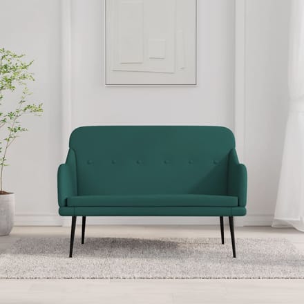 vidaXL - Bankje - 110x76x80 - cm - stof - donkergroen