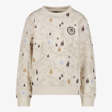 Unsigned jongens sweater met bosprint beige - Maat 122/128