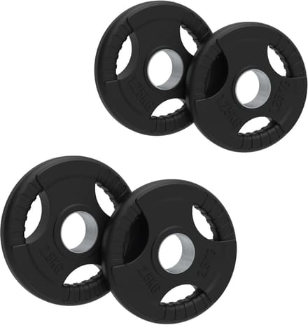 Olympische schijvenset 7,5kg - tri-grip - rubberlaag - 50mm gat