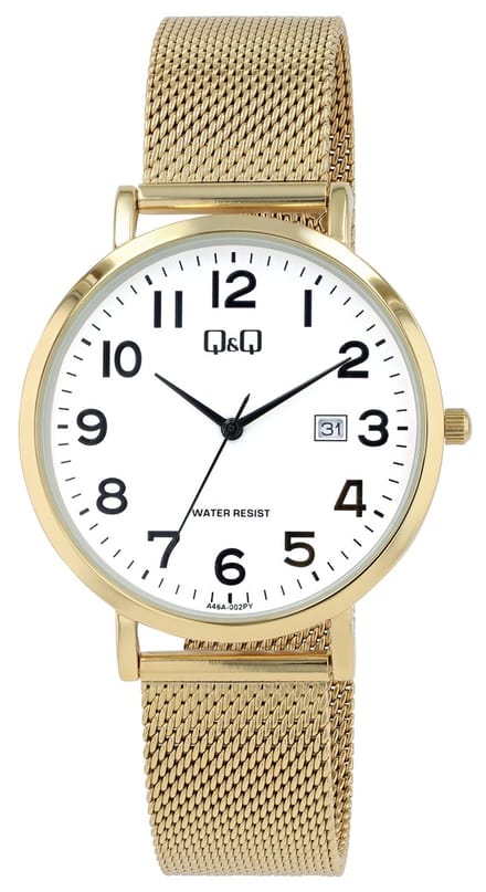 Q&Q-Herenhorloge -diameter 40 mm-Milanese band-datum- 3atm waterdicht-verstelbare band